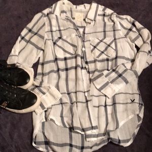 American Eagle Boyfriend Shirt, Plaid